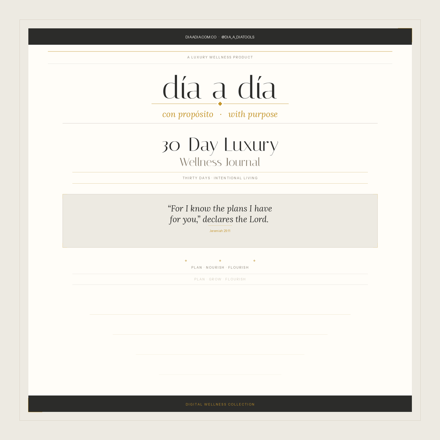 30-Day Luxury Wellness Planner — Día a Día