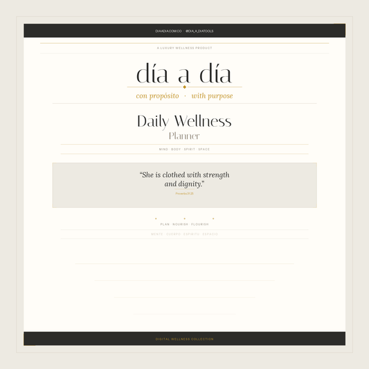 Día a Día · Con Propósito — Daily Wellness Planner (Interactive Digital Download)