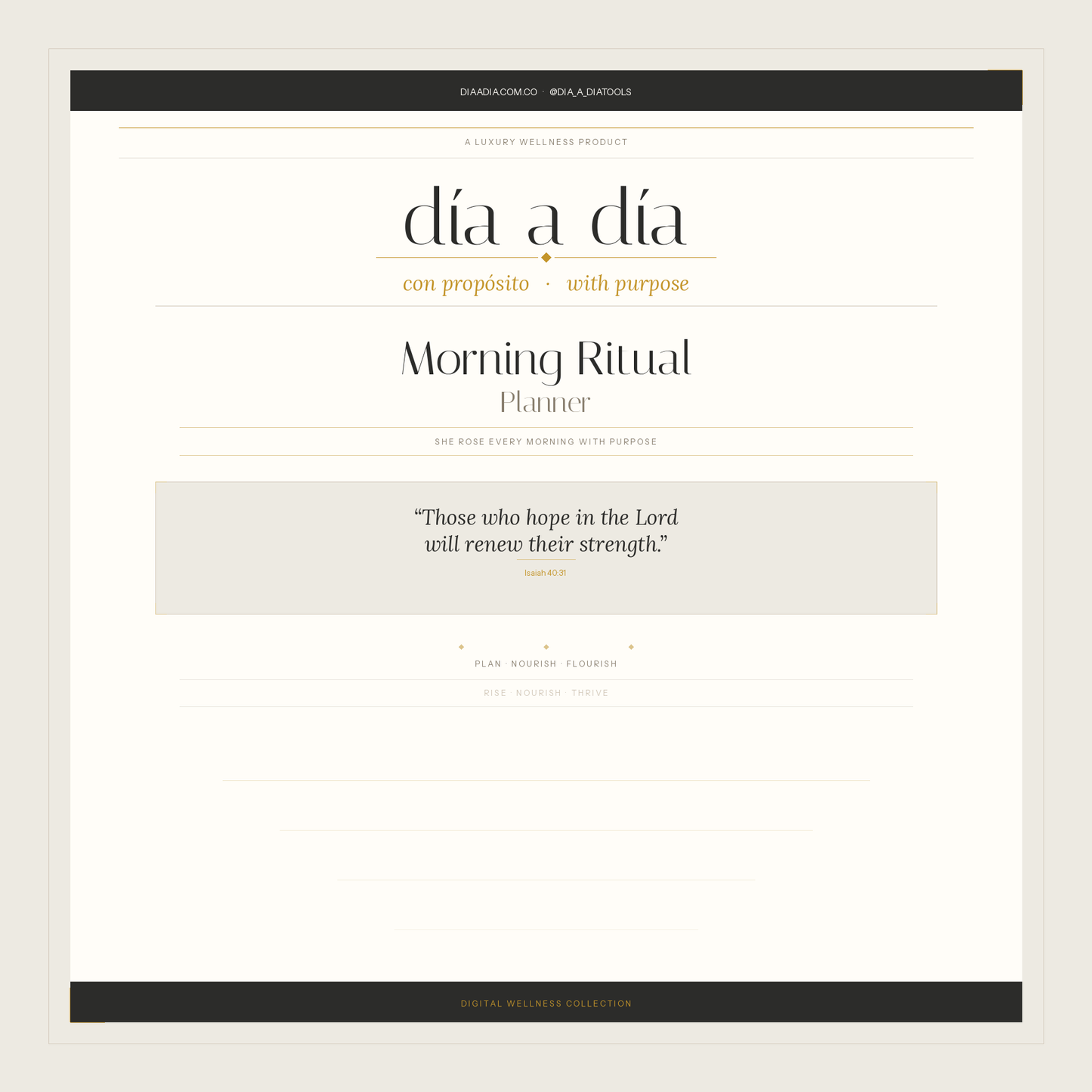 Día a Día · Con Propósito — Morning Ritual Planner (Interactive Digital Download)