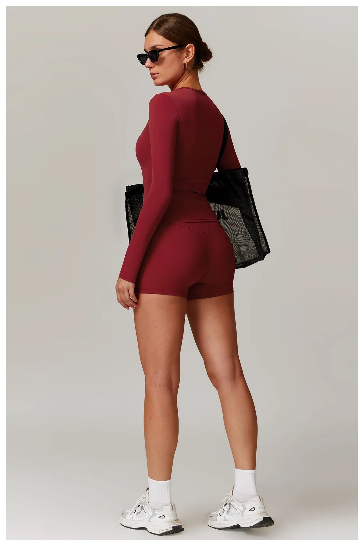 Seamless 2-Piece Workout Set — Long Sleeve Crop Top & High Waist Leggings